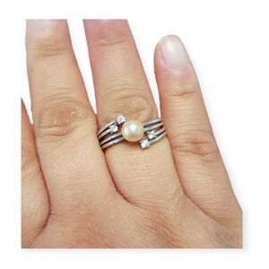 Vantel Pearls Light Peach Pearl & Abundance Ring~Size 9.5